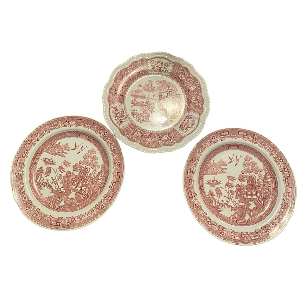 Spode Red Archive Collection Plates Set of 3